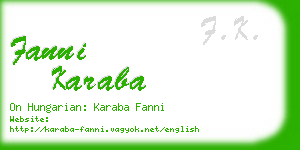 fanni karaba business card